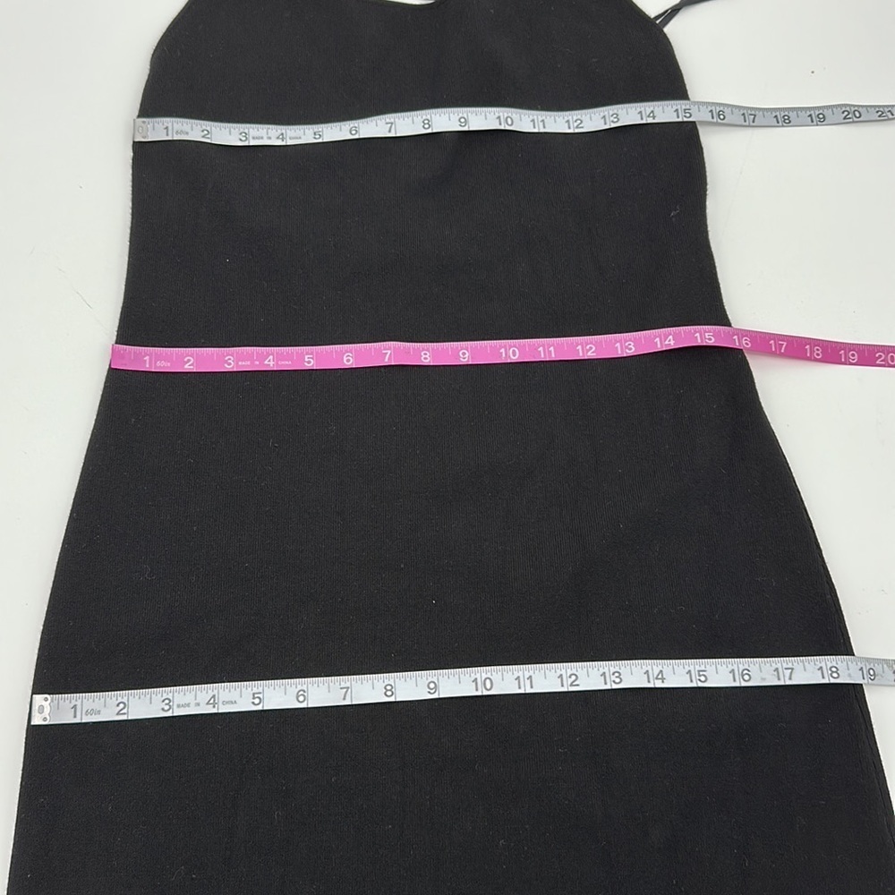 Rebecca Taylor Ribbed Knit Stretch Knotted Beaded Back Column Bodycon Dress NWOT - Picture 8 of 11